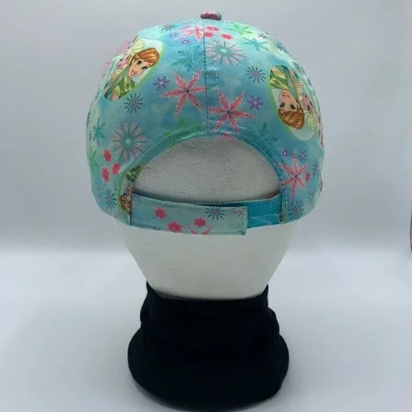 DISNEY Girls Frozen Anna & Elsa Baseball Cap Hat Adjustable One Size Blue Pink - Picture 4 of 9